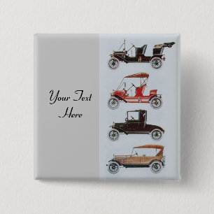 RETRO CARS 2- Auto repair automotive ,grey 2 Inch Square Button