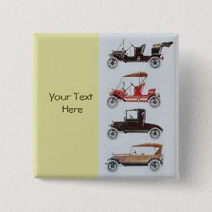 RETRO CARS 2- Auto repair automotive ,yellow 2 Inch Square Button