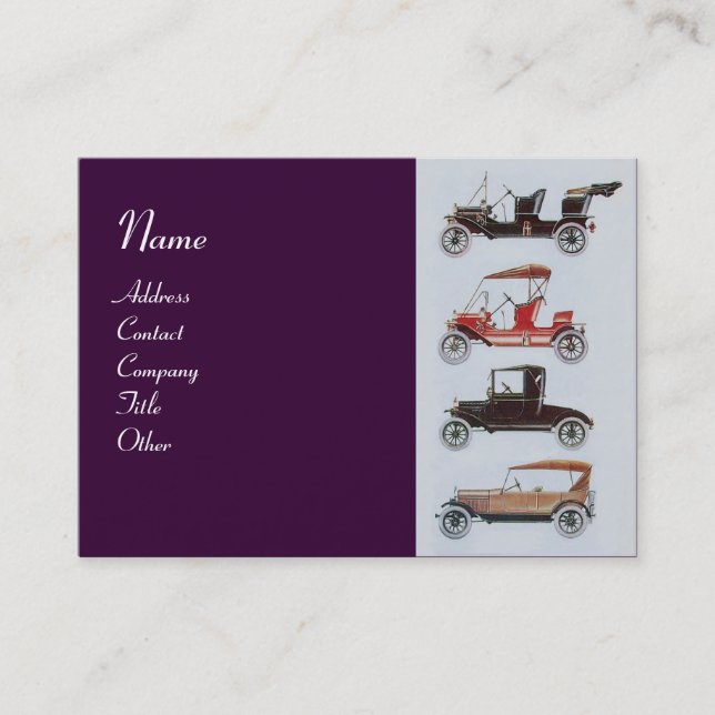 RETRO CARS 2- Auto repairs, automotive Business Card (Front)
