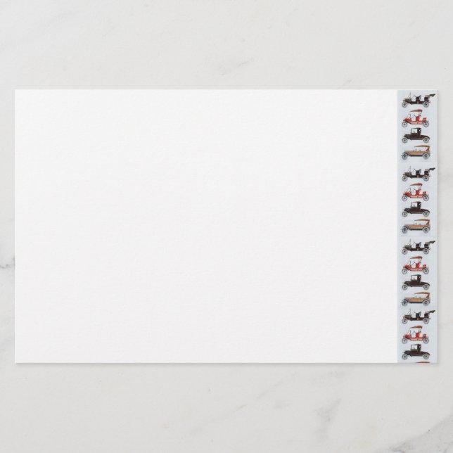 RETRO CARS 2 , AUTO RESTORATION grey red white Stationery (Front)