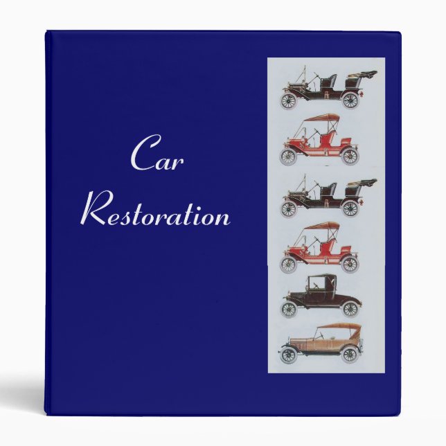 RETRO CARS 2  RESTORATION blue Binder (Front)