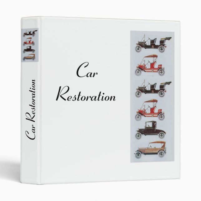 RETRO CARS 2  RESTORATION white Binder (Front/Spine)