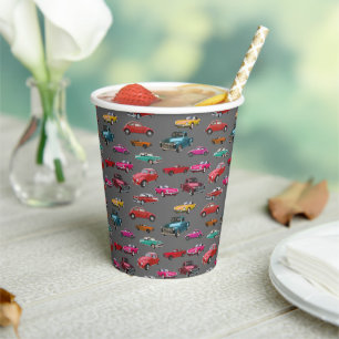  Retro Cars And Trucks Pattern  Paper Cups