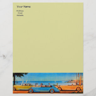 RETRO CARS - Auto repair automotive ,blue yellow Letterhead