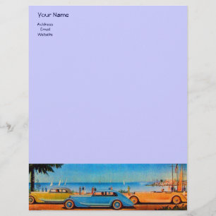 RETRO CARS - Auto repair automotive ,blue yellow Letterhead