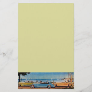 RETRO CARS - Auto repair automotive ,blue yellow Stationery