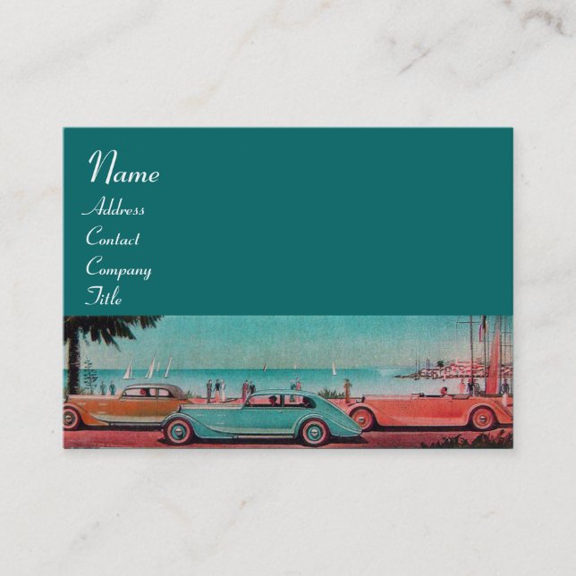 RETRO CARS - Auto repair automotive Business Card (Front)
