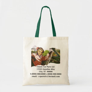 Retro Cars Road Trip Promo Advertising Tote Bags