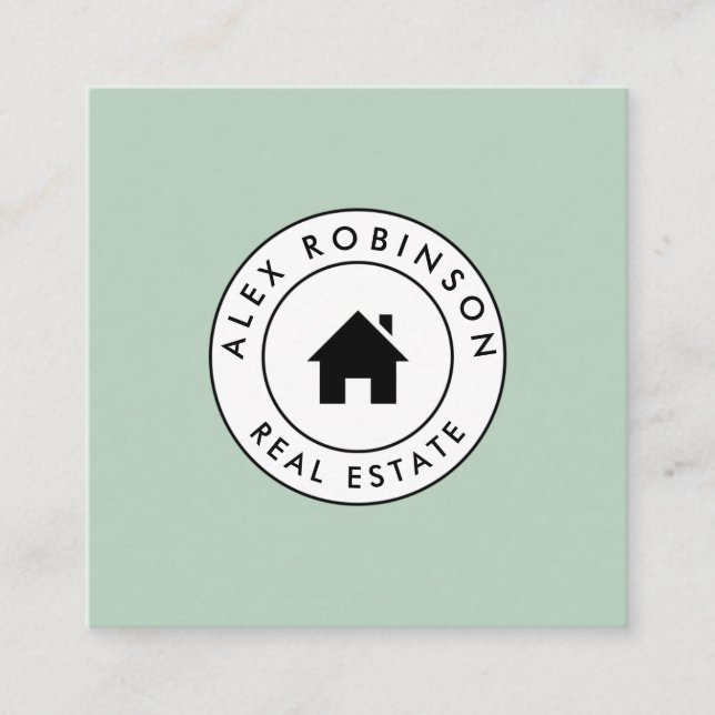 Rétro carte à la maison moderne d'entreprise (Devant)