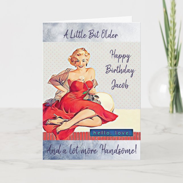 Rétro carte d'anniversaire de Madame pour lui (Devant)
