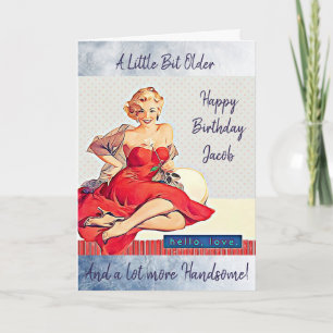 Rétro carte d'anniversaire de Madame pour lui