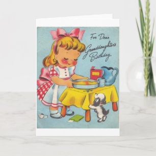 Rétro carte d'anniversaire de petite-fille