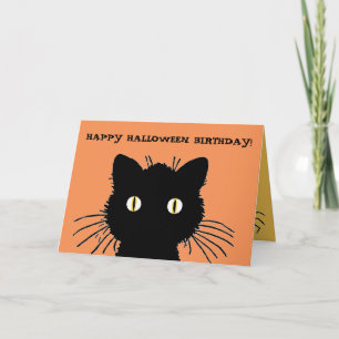 Rétro carte d'anniversaire heureuse de Halloween