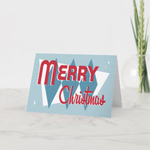 Rétro carte de Noël bleue