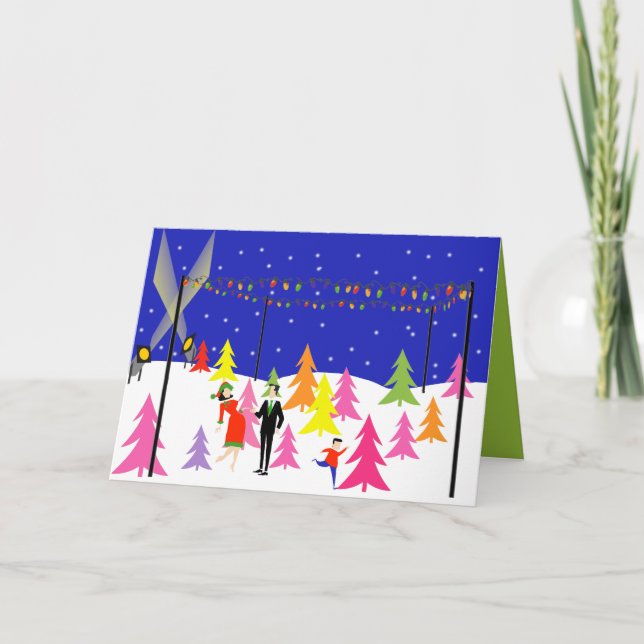 Rétro carte de Noël de ferme d'arbre de Noël (Devant)
