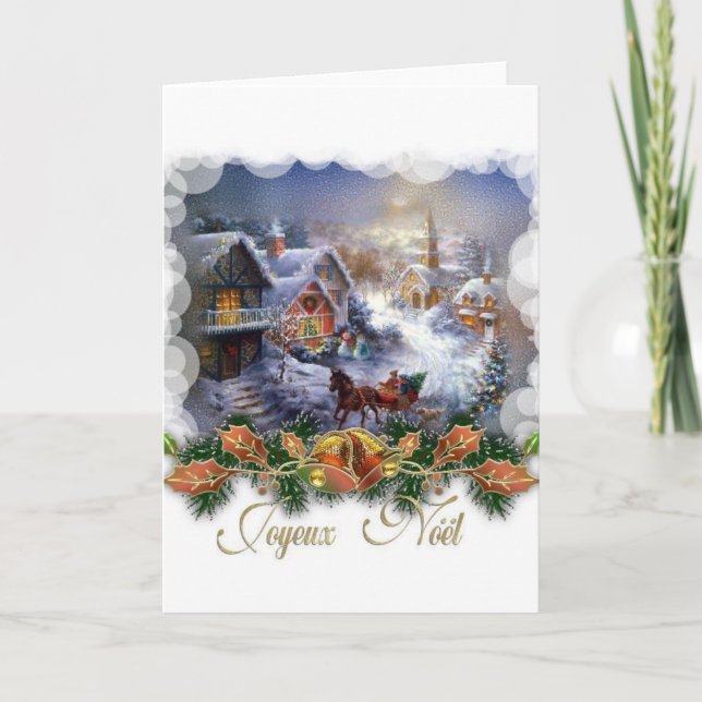 Rétro carte de Noël de Joyeux Noel de Français (Devant)