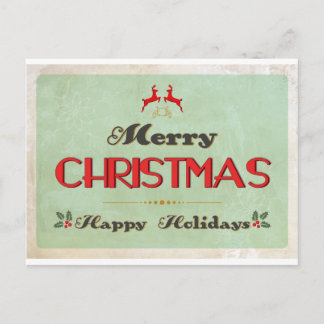 Rétro carte de Noël verte