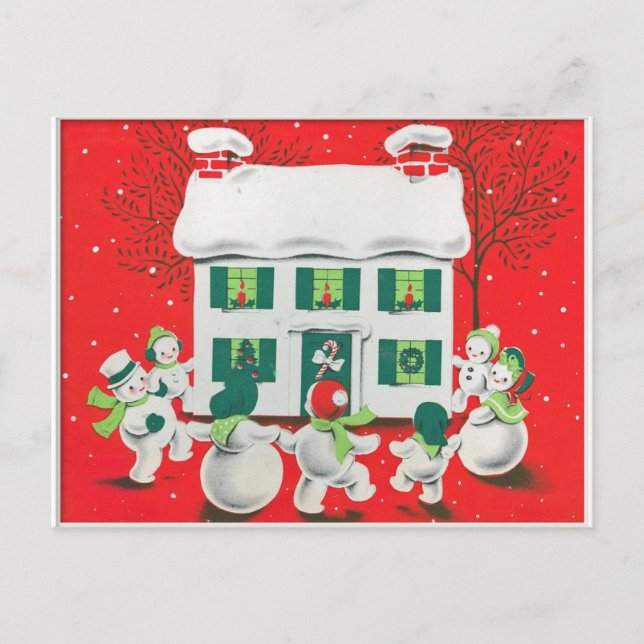 Rétro carte de Noël vintage (Devant)