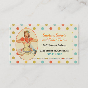 Rétro carte de visite coloré de boulangerie de