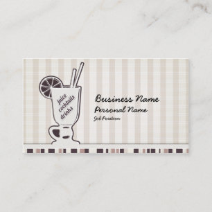 Rétro carte de visite de boissons de barre de