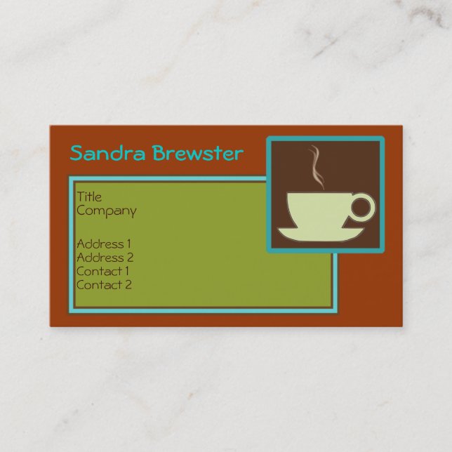 Rétro carte de visite de café de tasses de thé (Devant)