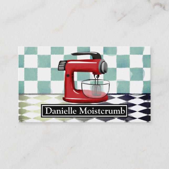 rétro carte de visite de chef de pâtisserie de (Devant)