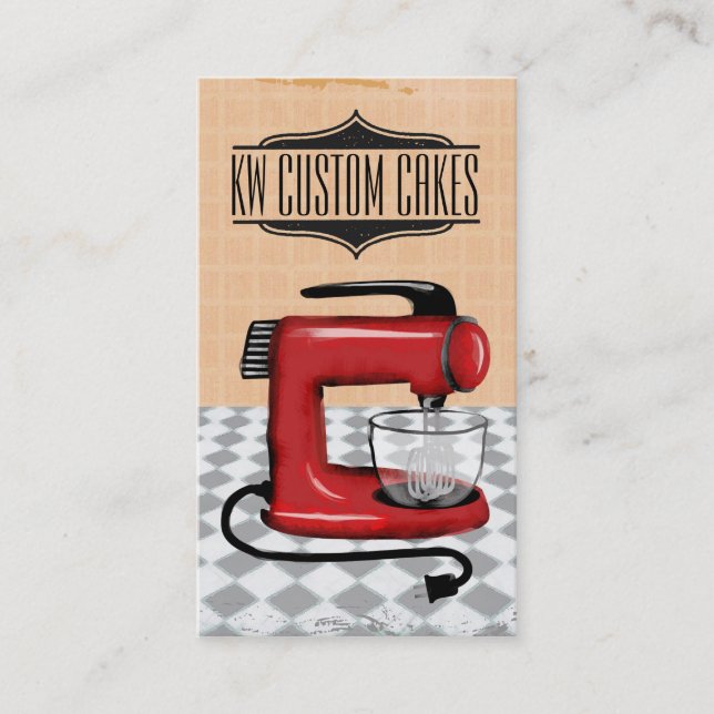 rétro carte de visite de chef de pâtisserie de (Devant)