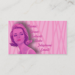 Rétro carte de visite de coiffeurs des roses pâl
