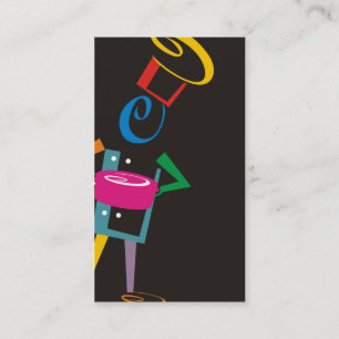 rétro carte de visite de couleur de chef vif
