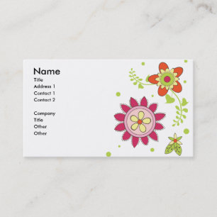 Rétro carte de visite de fleurs