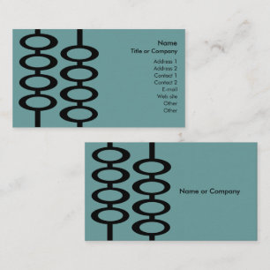 Rétro carte de visite de motif - bleu/noir