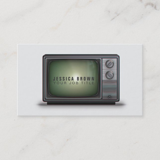 Rétro carte de visite d'illustration du cru TV (Devant)