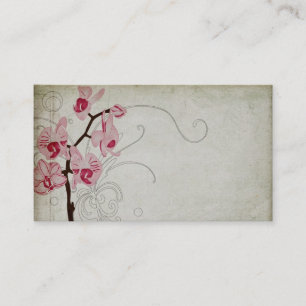 Rétro carte de visite d'orchidées