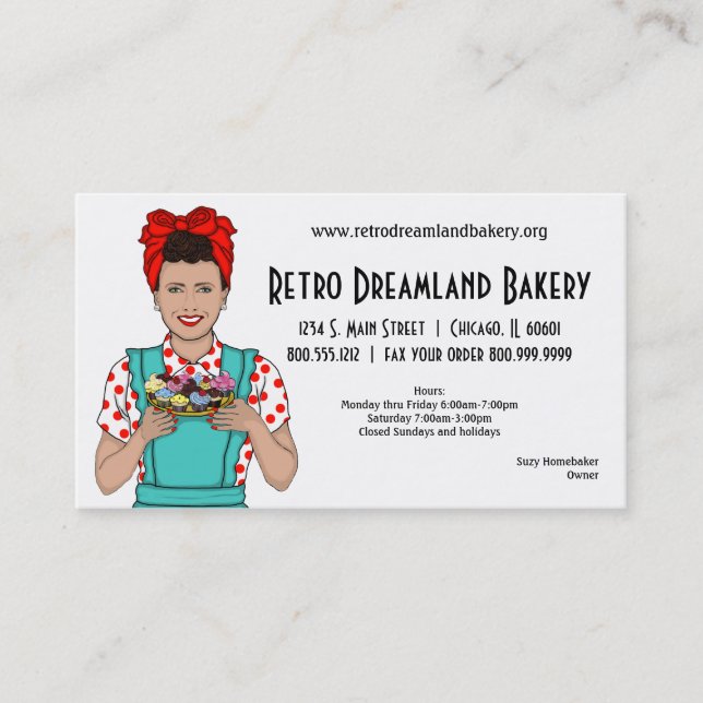 Rétro carte de visite inspiré de boulangerie (Devant)