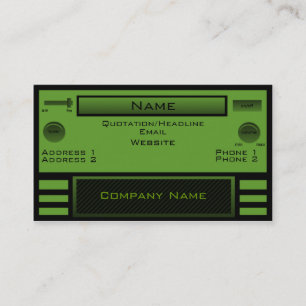Rétro carte de visite par radio, vert
