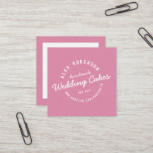 Rétro carte de visite rose de boulangerie de