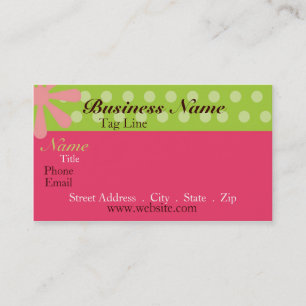 Rétro carte de visite rose et vert