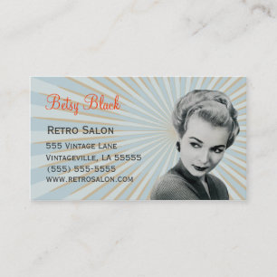 Rétro carte de visite vintage de coiffeur de rayon