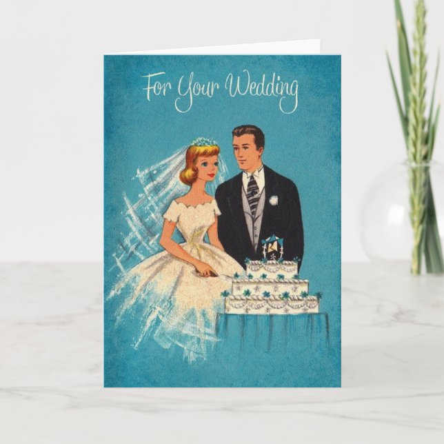 Rétro carte de voeux de mariage (Devant)