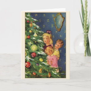 Rétro carte de voeux italienne de Noël