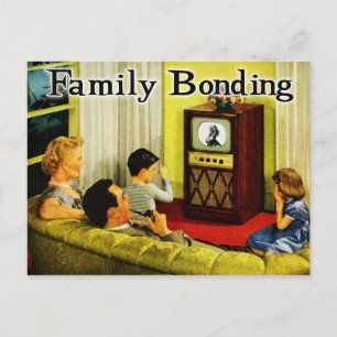 Rétro carte postale de famille de TV (liaison de