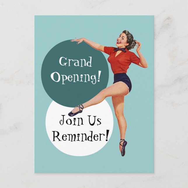 Retro Carte Postale Happy Lady Grand Ouverture (Devant)