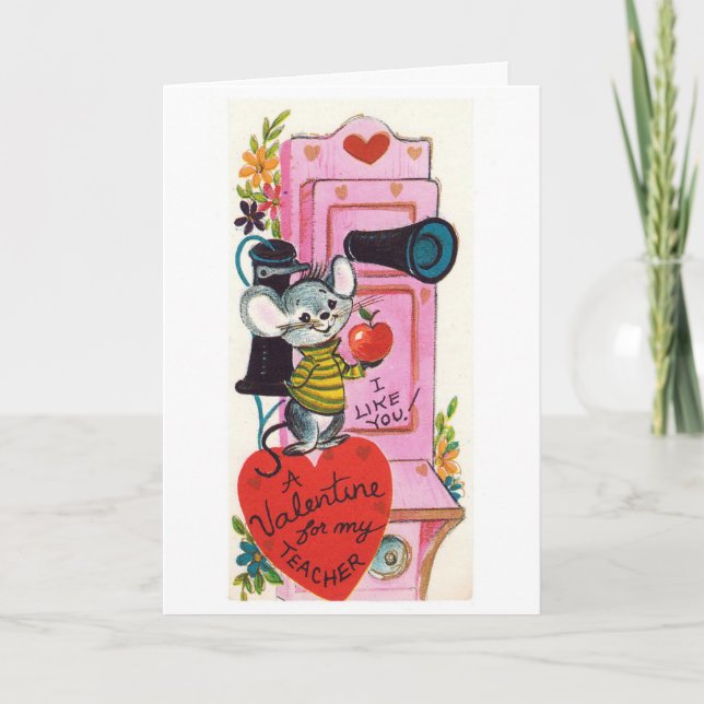 rétro carte vintage de vacances de Valentine de (Devant)