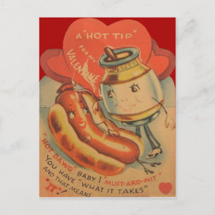Rétro carte vintage de Valentine de moutarde de