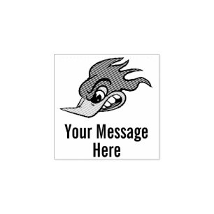 Retro Cartoon Bird Wood Art Stamp