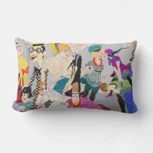 Retro Cartoon Characters  Lumbar Pillow