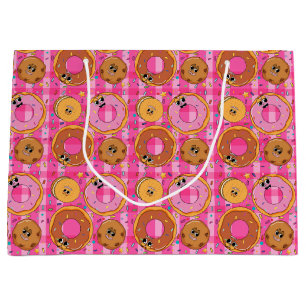 Retro Cartoon Doughnuts and Sweets Large Gift Bag