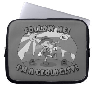 Retro Cartoon- Follow Me! I'm a Geologist! Laptop Sleeve