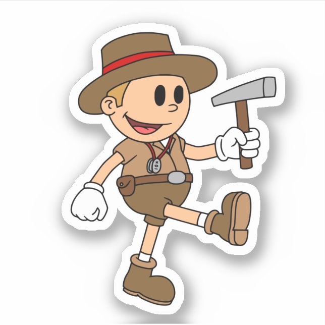 Retro Cartoon Geologist (Colour) Vinyl (Front)