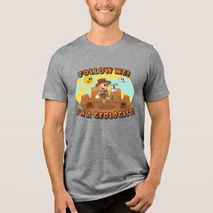 Retro Cartoon Geologist "Follow Me!" Tri-Blend Shirt